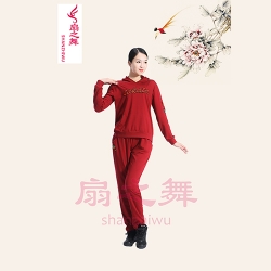 0902戴帽运动裤套装红
